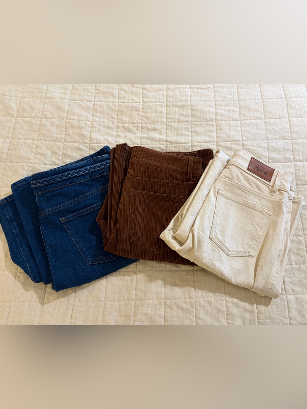 Sezane Lot Denim Corduroy Jeans Pants - 3 pair Le New 70’s flare wide leg size 3